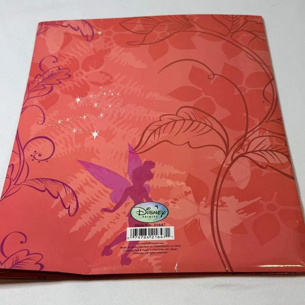 Rare VTG Disney Fairies Tinkerbell Folder Y2K Unpunched Two Pocket Stationery